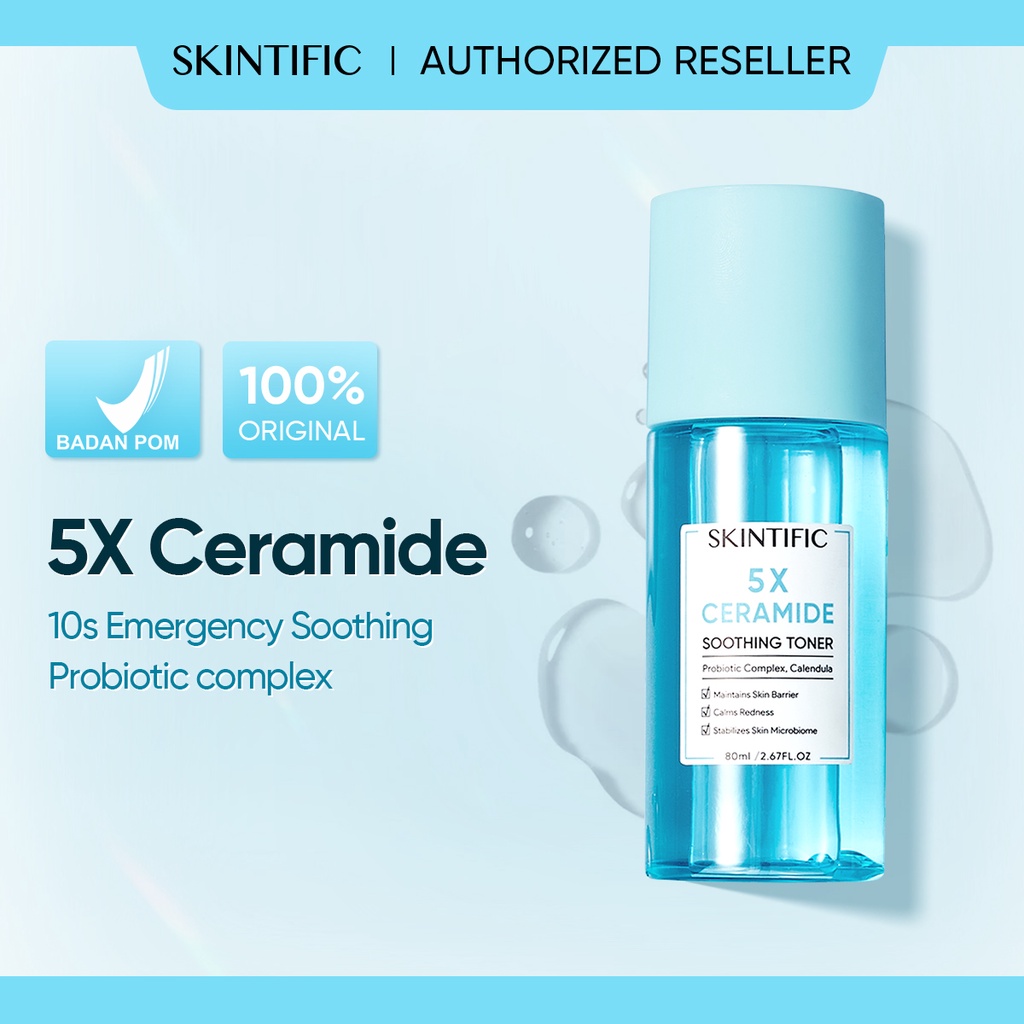 [BPOM] SKINTIFIC Toner Series - 5% Ceramide Soothing Toner 80ML Facial Toner Skintific Ceramide Toner / Glycolic Acid Daily Clarifying Toner / 4D Hyaluronic Acid Barrier Essence Toner / 2% AHA 2%BHA 1% PHA Exfoliating Toner