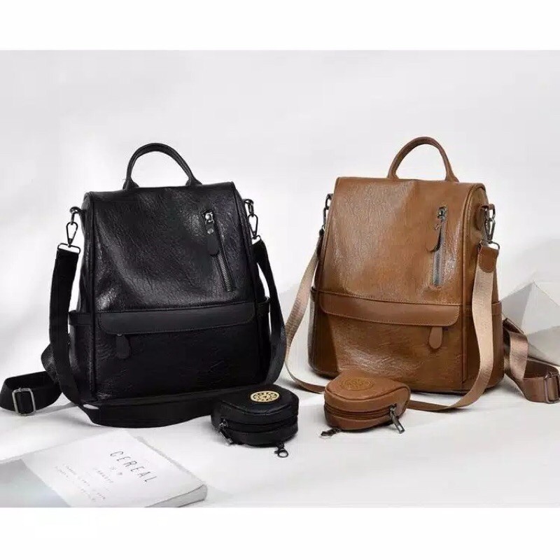 SG7453 syafniegalery ransel impor multifungsi free gantungan dompet koin 1942 3077