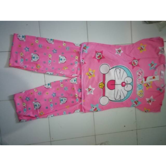 Babydoll doraemon Pink. Setelan doraemon pink