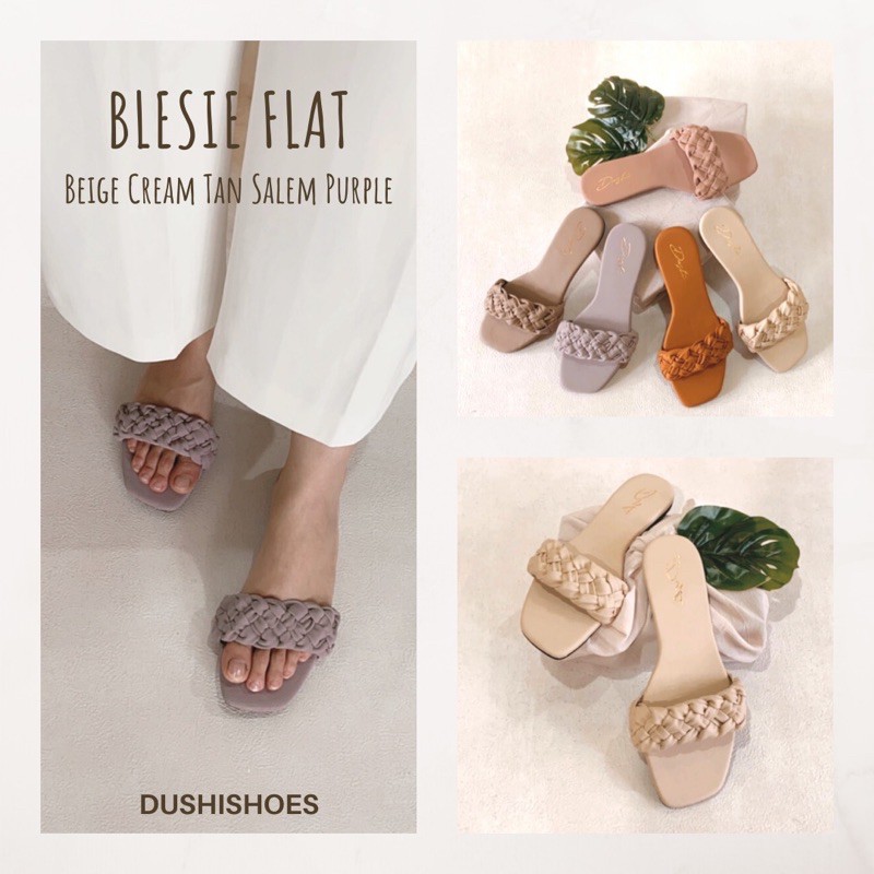 Blesiee - Sandal kepang wanita flat