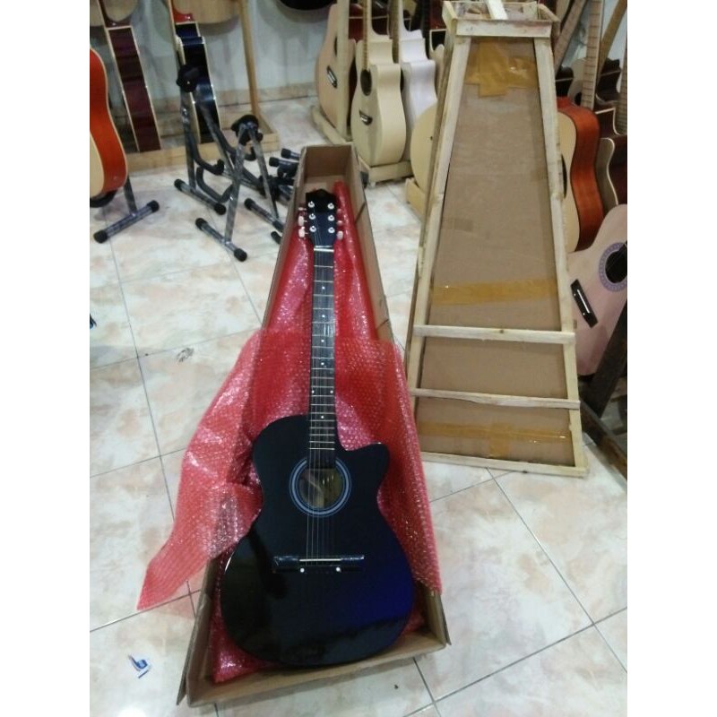 GITAR AKUSTIK PEMULA YAMAHA FREE PACKING KAYU