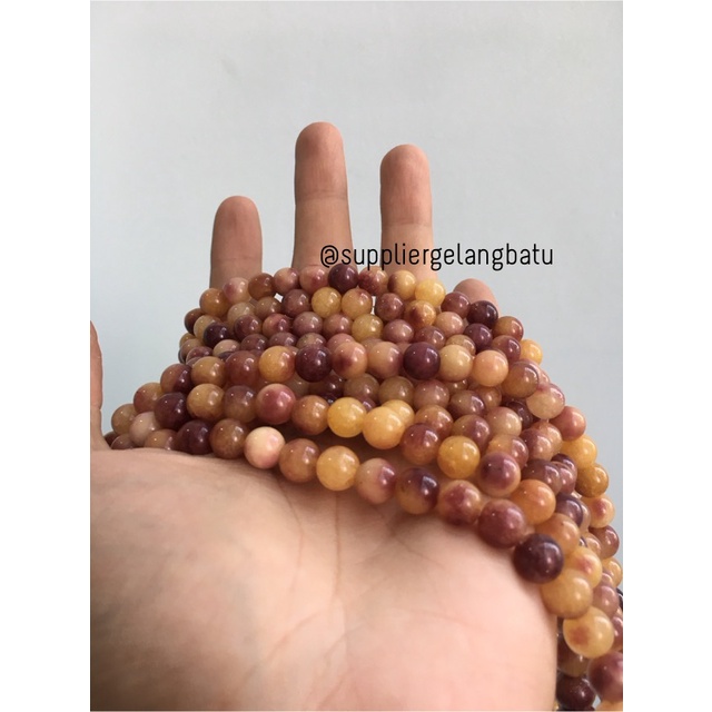 batu YAMAN SULAIMAN 8mm natural FIRESTONE PURPLE YELLOW akik manao