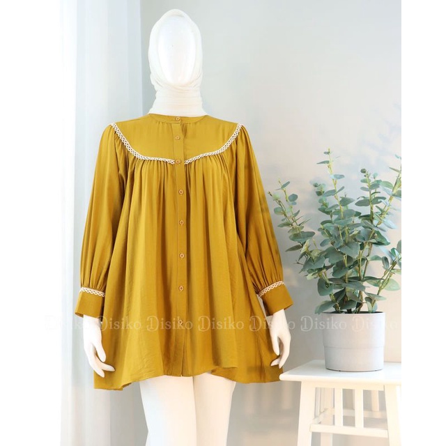 New Tunik Tera , Tunik Katun renda , Original Disiko Exclusive , Long Tunik Katun Linen