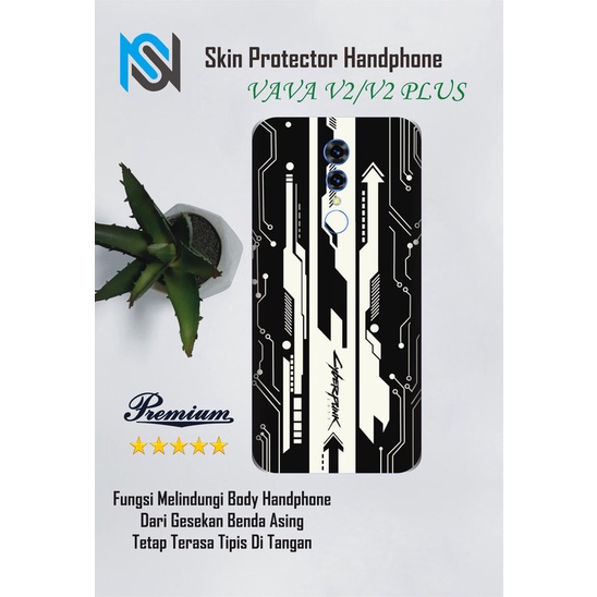 Isi 2pcs Garskin Hp VAVA V2 dan V2 Plus Motif cyber - Free Custom Motif