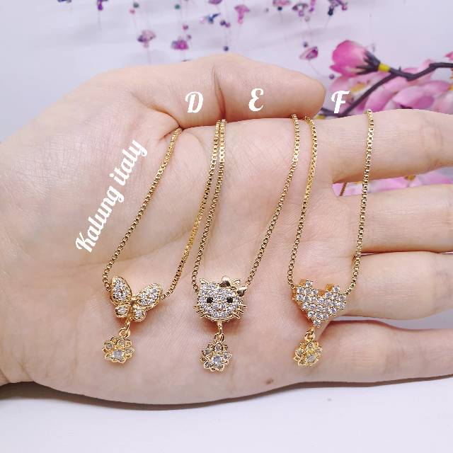 Kalung pandora love kitty kupu2 tersedia uk anak dan dewasa