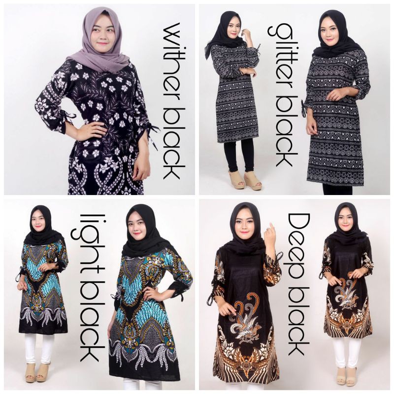 Batik Atasan Tunic Murah Batik Atasan Wanita Modern Motif Solo Songket TNK101