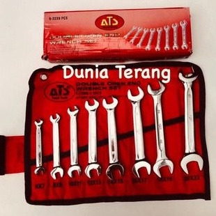 Kunci Pas Set ATS 8 pc 6-22mm - Double Open End Wrench Set 6-22x8Pcs - Kunci Pas Pas Set 8Pcs ATS