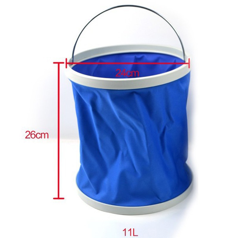 Folding Bucket Fishing Waterproof Pail 11L OMHAMABL / Ember Lipat - Blue