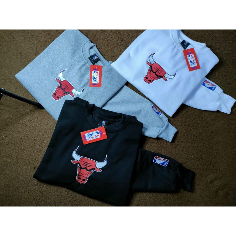 sweater Crewneck BULL NBA premium bordir // sweater basic pria&wanita