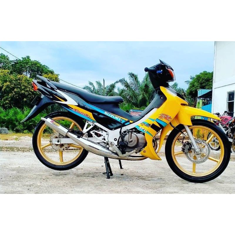 knalpot satria 2tak full krum ori Chan Racing