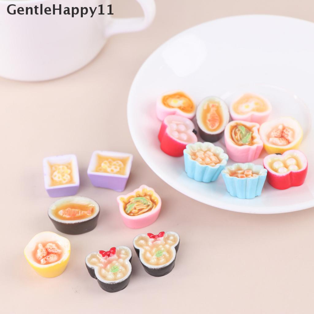 Gentlehappy 2pcs / Set Mainan Miniatur Makanan Bahan Resin Untuk Dekorasi Rumah Boneka