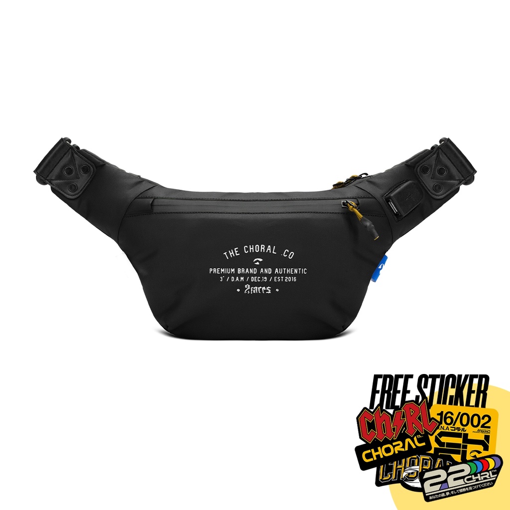 Choral Vegas Waist bag | Tas Pinggang | Kapasitas Besar | 2 Side Color