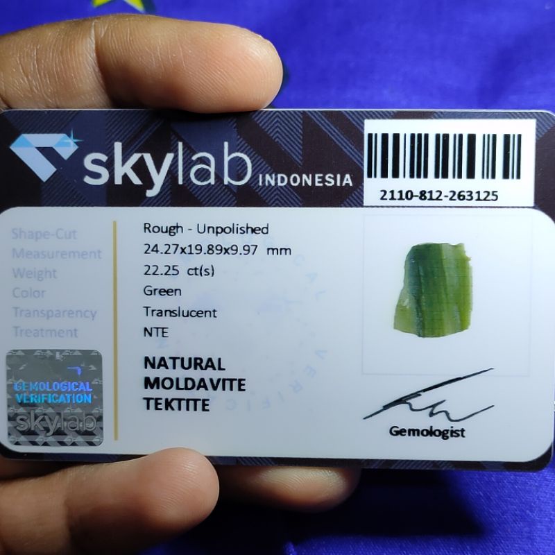 NATURAL MOLDAVITE TEKTITE ASLI BATU METEOR MEMO SKYLAB 3125