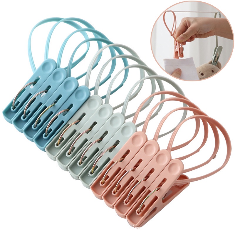 Multipurpose Towel Clothing Hanging Clips with Hooks/Mini Clothespins  Pegs Holders/Useful Clothes Clamps Hanger hooks for Household