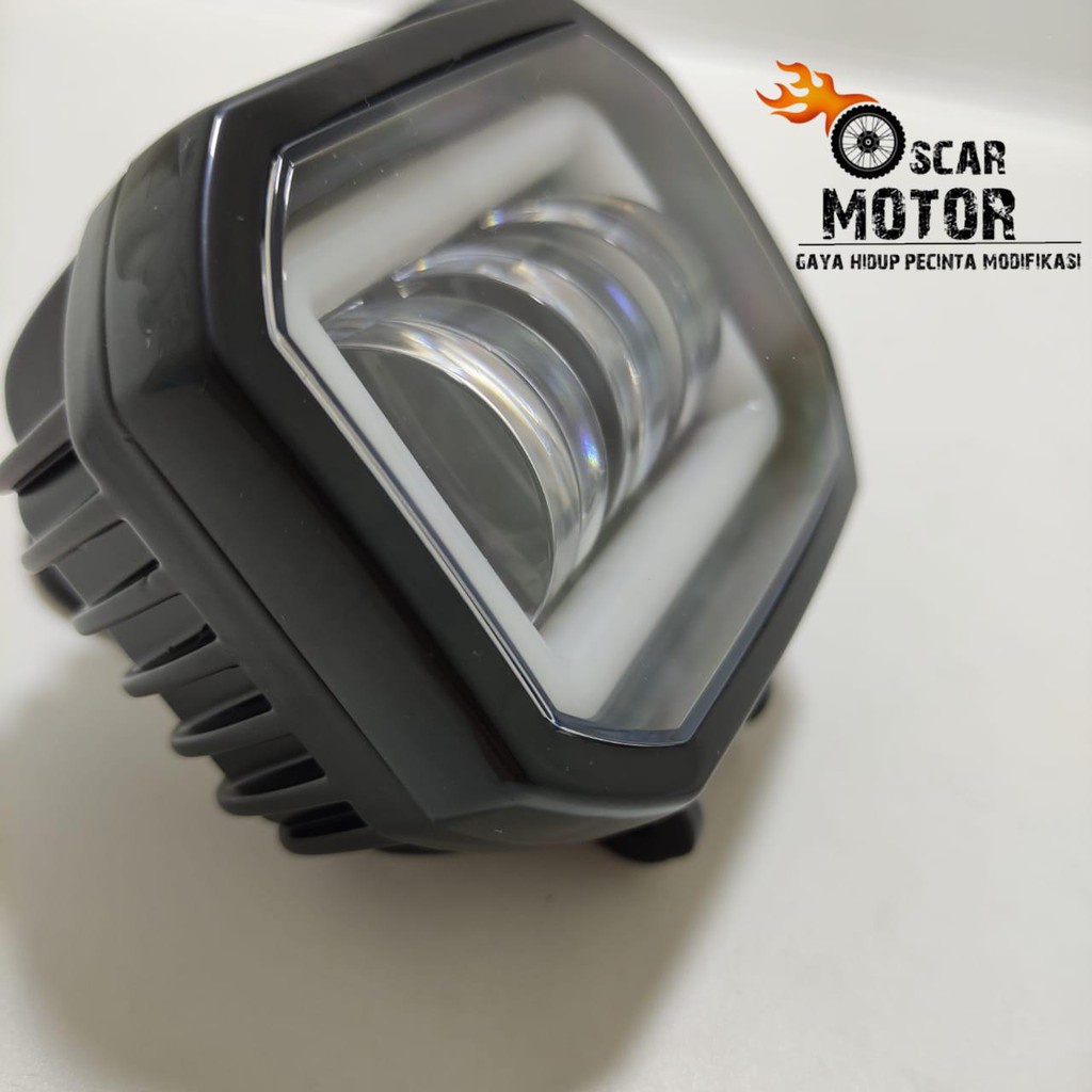 Lampu Tembak 4D Kotak 4531 3 Lensa Mata Sorot CREE Angel Eye LED CWL Universal motor