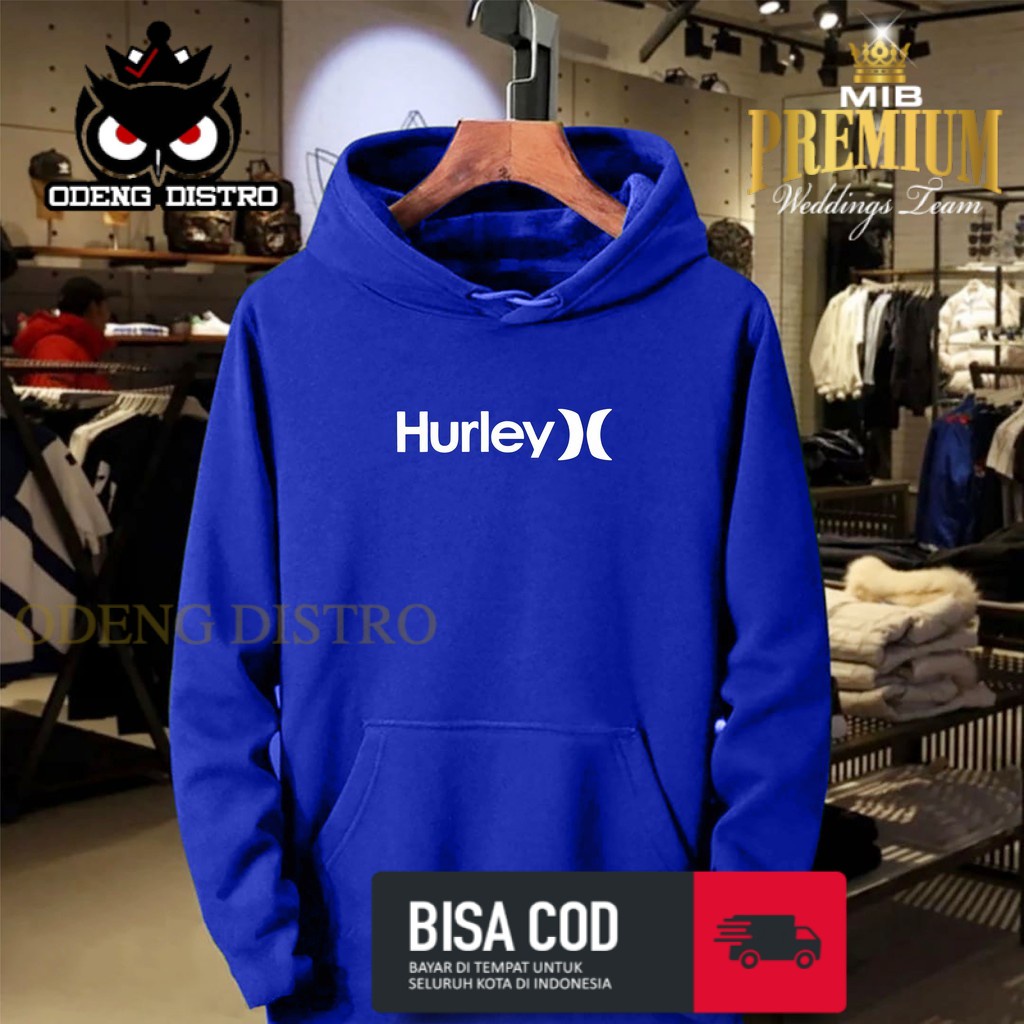 TIME STORE Hurley White Jaket Sweater Basebal Varsity Distro Keren Kekinian Termurah Bandung Origina