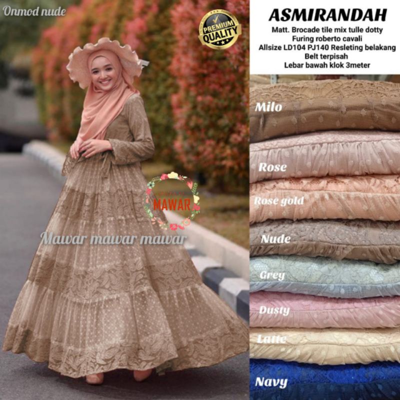 Asmirandah Maxy Gamis Brokat Tile Dotty LD 104