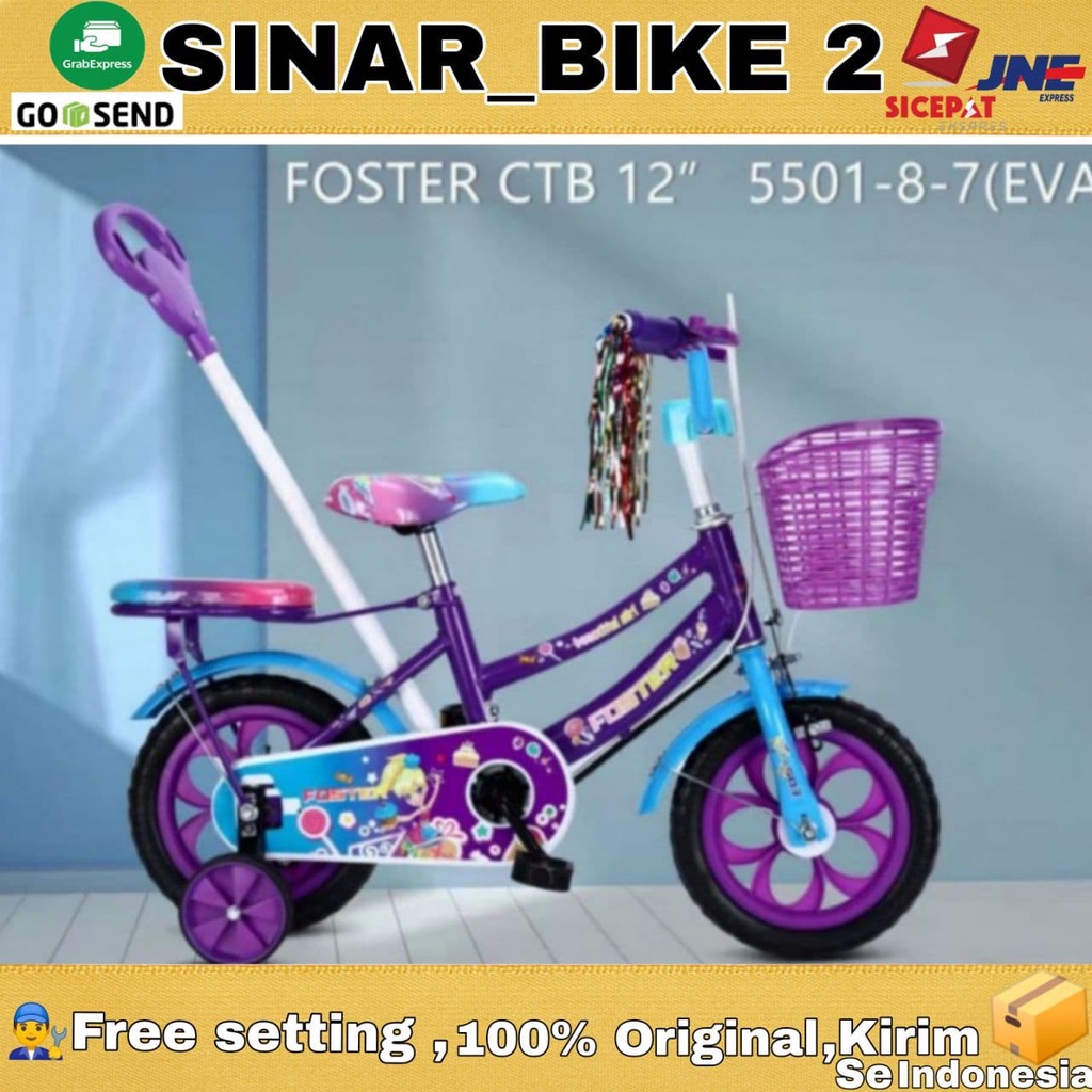 Sepeda Anak Perempuan MINI CENTRUM FOSTER 5501-8-7 EVA Stir Uk.12 Inch