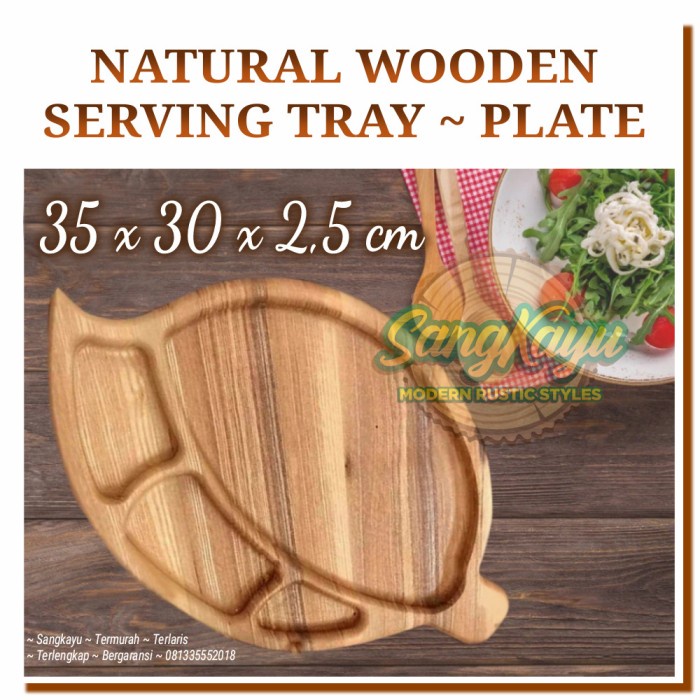 Wooden Tray nampan kayu piring saji unik nampan saji kayu - KAYU MAHONI