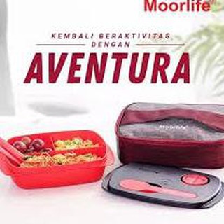 Lunch Box Moorlife Aventura Urban tahan panas & anti tumpah /bekal makan set/kotak makan set / lunch