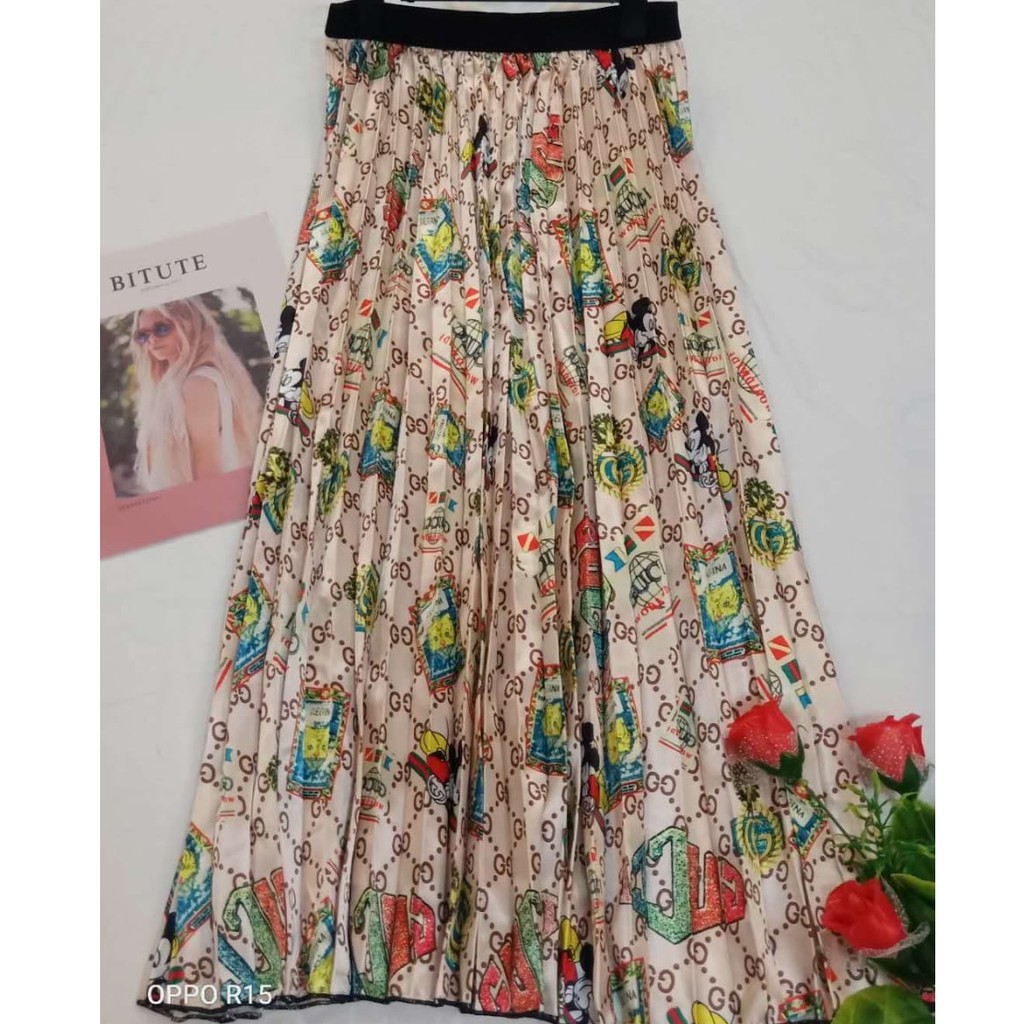 Rok Bawahan Plisket / Pleated Skirt Satin-Rok-12