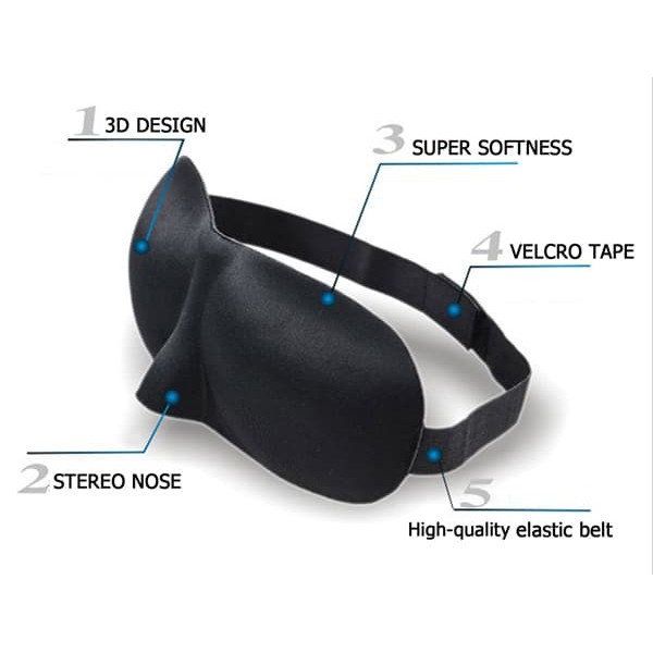 3D Sleep Mask Eye Mask Travel Soft Sleeping Googles Kacamata Tidur