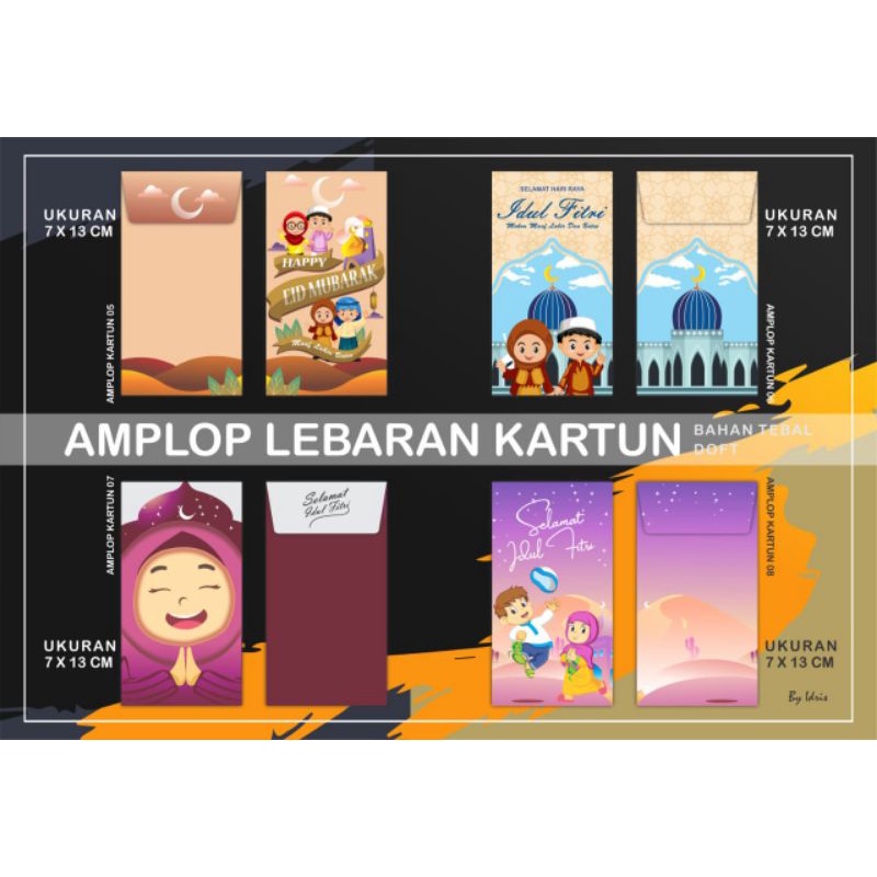 

READY (1 PACK ISI 20pcs)AMPLOP LEBARAN IDUL FITRI DENGAN MOTIF DAN WARNA(RANDOM)