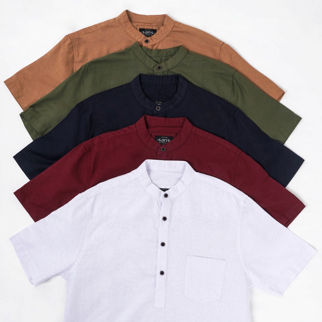 SANVANINA E-1424 Kemeja Koko Shanghai Lengan Pendek BEST SELLER | Kemeja Koko Shanghai Pria