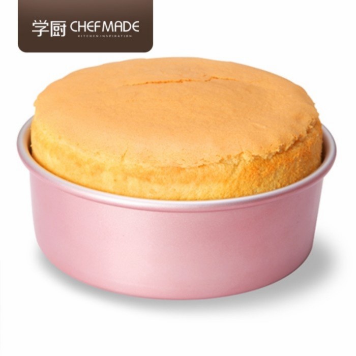 Chefmade WK9117 Deep Round Loose Bottom 6inch Pink / loyang bulat