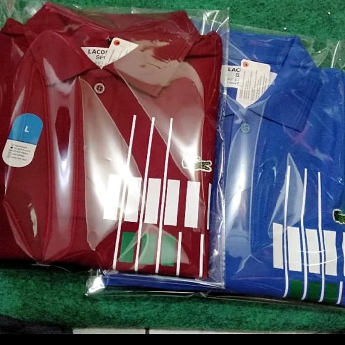 tshirt baju Kaos Kerah Lacoste Patch Bordir