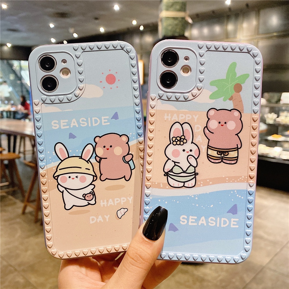 Soft Case Realme C11 C15 C20 C21 C21Y OPPO A15 A16 A54 A55 4G A5S A7 A12 A11K A9 A5 2020 A74 A94 A93 Reno 4F 5F F19 F17 Pro Loving Cute bear in space Case-2