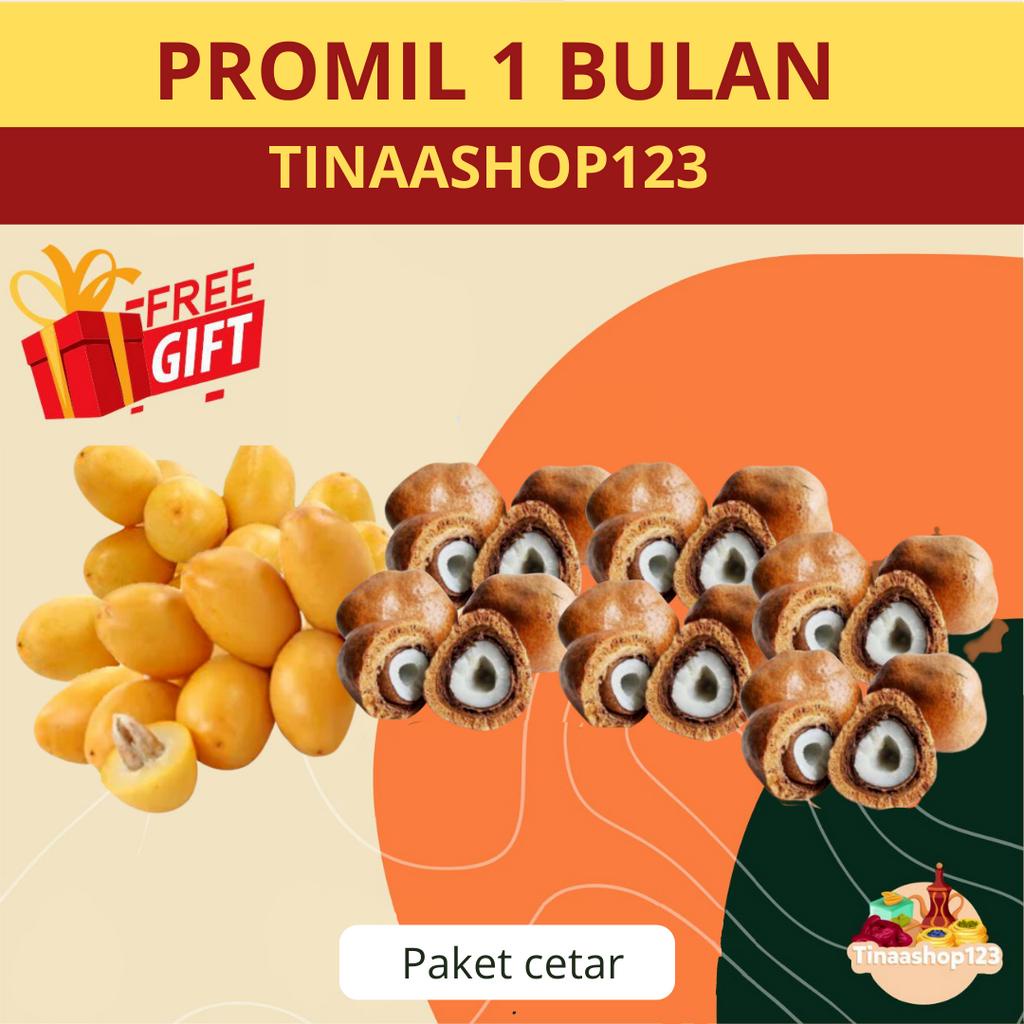 

PAKET PROMIL CETAR Kurma Muda / kurmud kurmamuda , buah Zuriat / zuriyat sudah di belah , free Detox Rahim, Testpack Tinaashop123 | 1 bulan