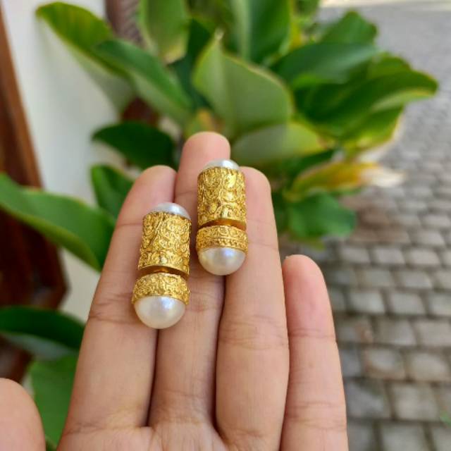 COD/ Subeng alpaka tabung gold /perhiasan bali / alpaka bali/anting/emas/perak/Jewelry/kebaya/brokat