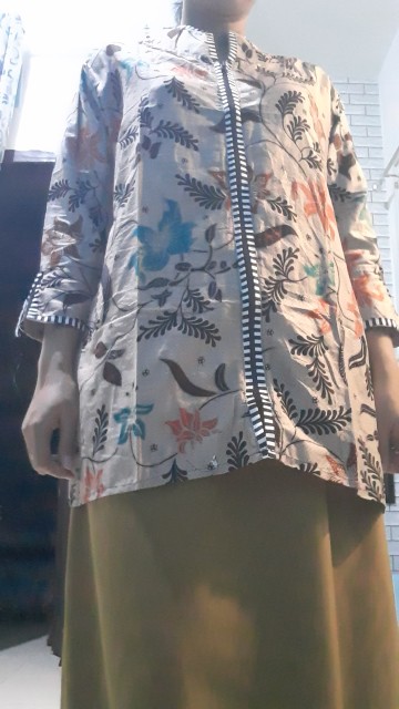 Tey-17 Batik Wanita Asj Sa Hrb026 Kenongo Kemeja Tosca Pendek