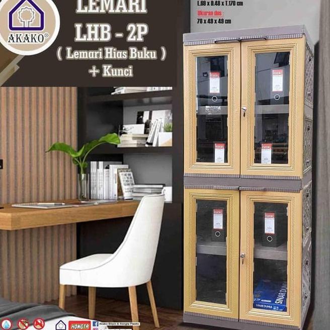 

AKAKO Lemari Hias Plastik kaca bening kunci