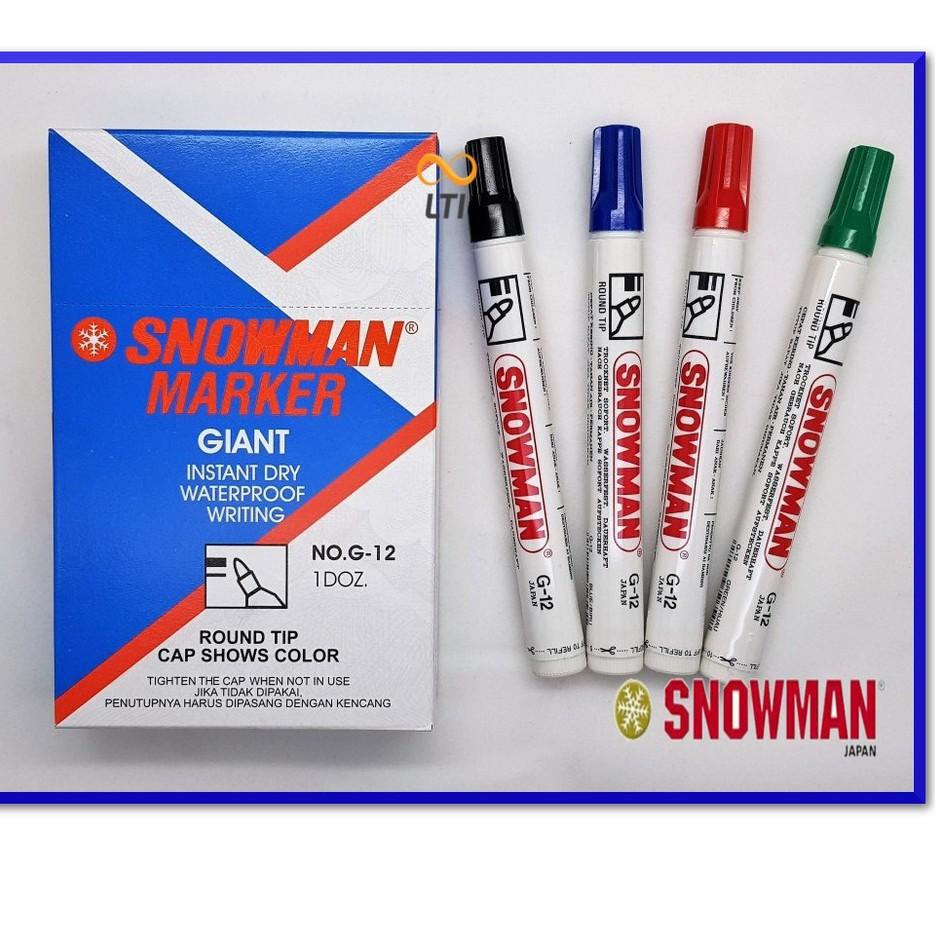 

Spidol Permanent Marker SNOWMAN G-12 Spidol Permanen / Lusin BISA CAMPUR WARNA 정