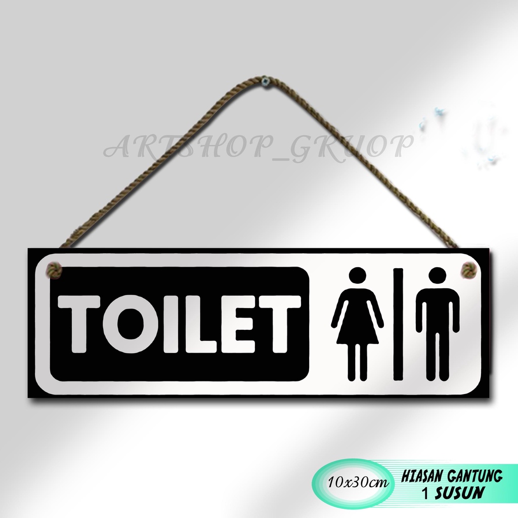 Hiasan dinding pintu pajangan pintu TOILET shabby walldecor poster kayu. pajangan rumah dekorasi