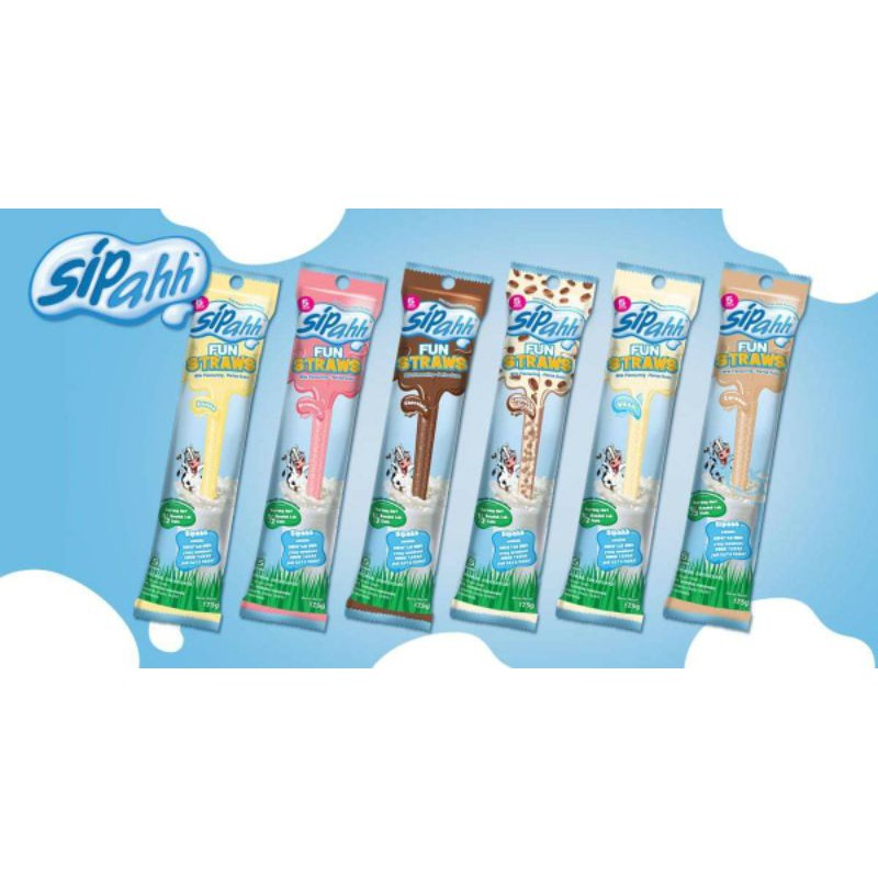 Sipahh Fun Straw pack 5's / sedotan susu unik pemberi rasa Sipah