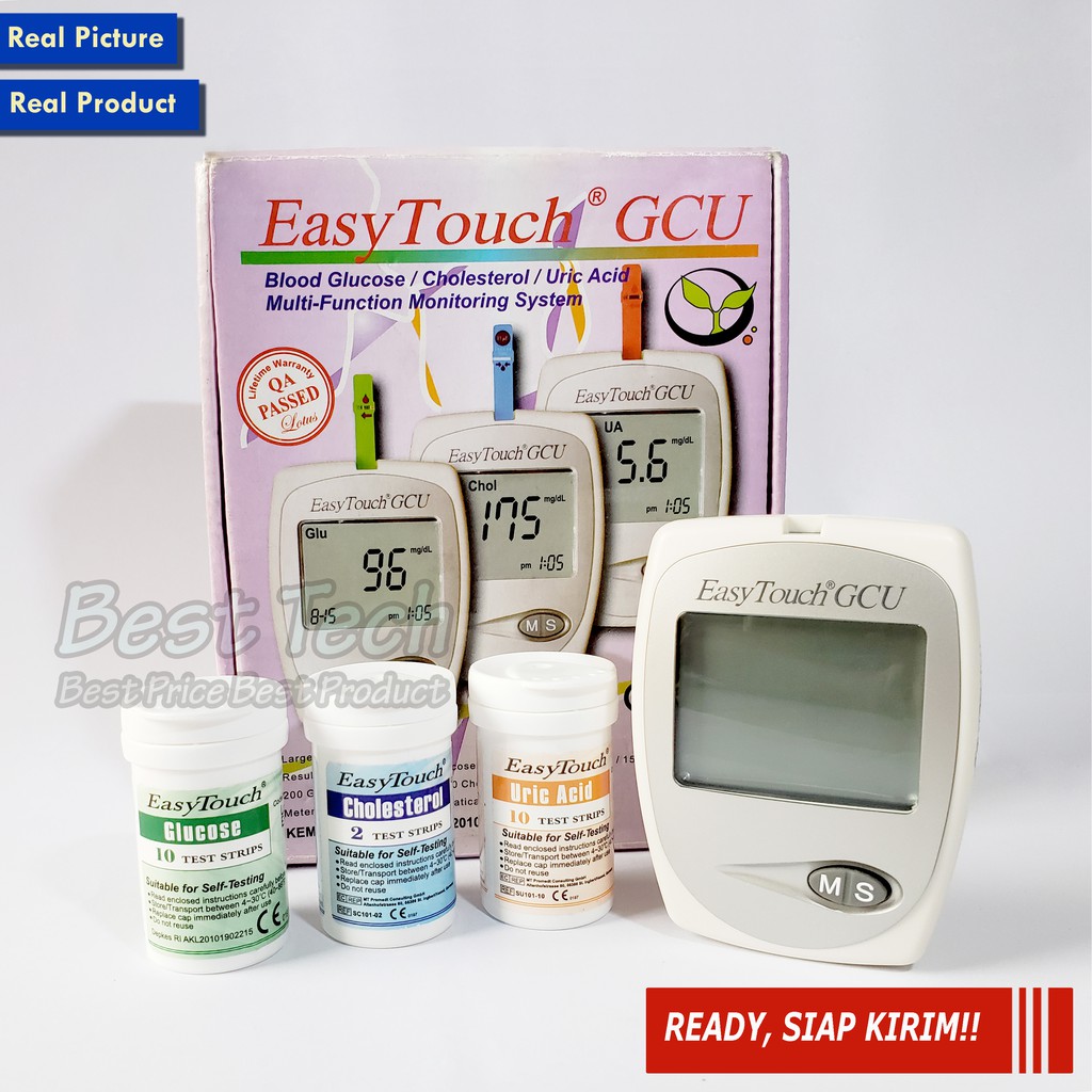 Easy Touch GCU / Alat Cek Darah 3in1 - Cek Gula Darah Kolesterol Asam Urat