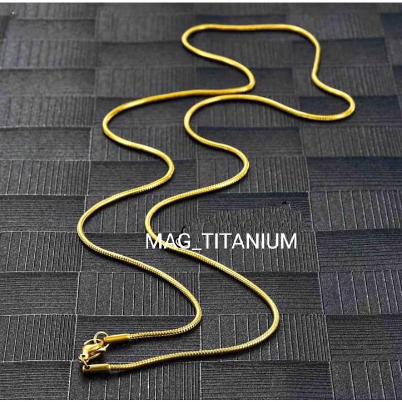 KALUNG TITANIUM BELUT PRIA WANITA STAINLEES STEEL BAJA PUTIH MODEL BULAT