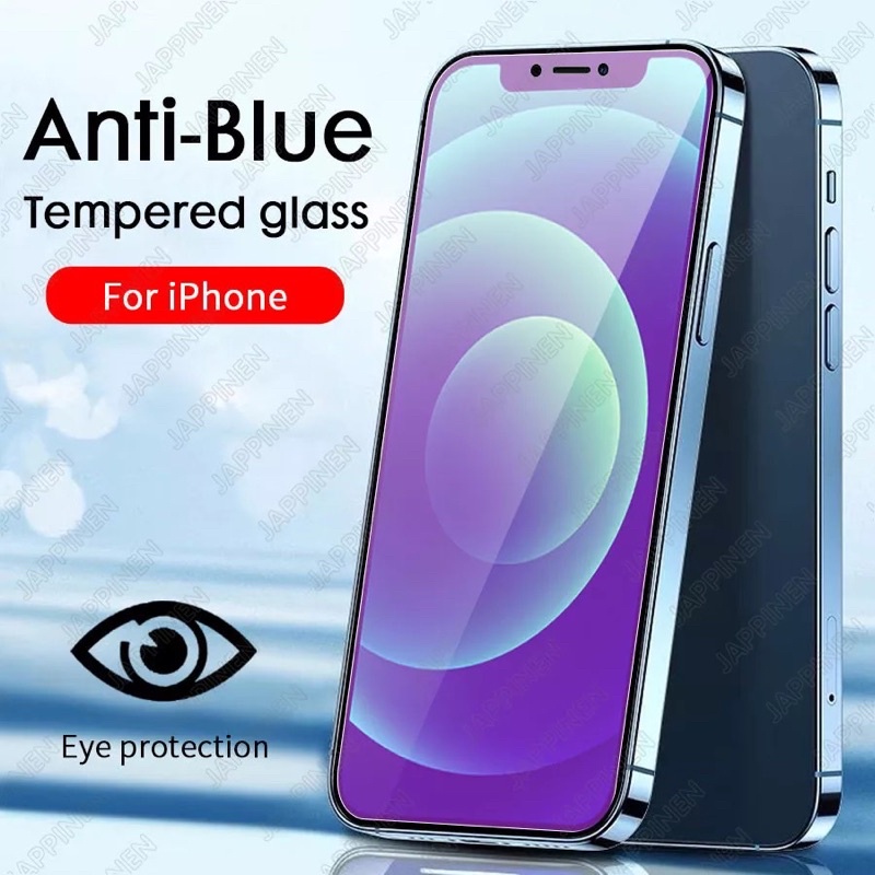 Tempered Glass Anti Blue Light Radiasi IPHONE 15 15+ PRO MAX 14 14 PLUS 14 PRO 14 PRO MAX 13 13PRO MINI 13 PRO MAX 12 12 MINI 12PRO 12 PRO MAX Full Cover 10D