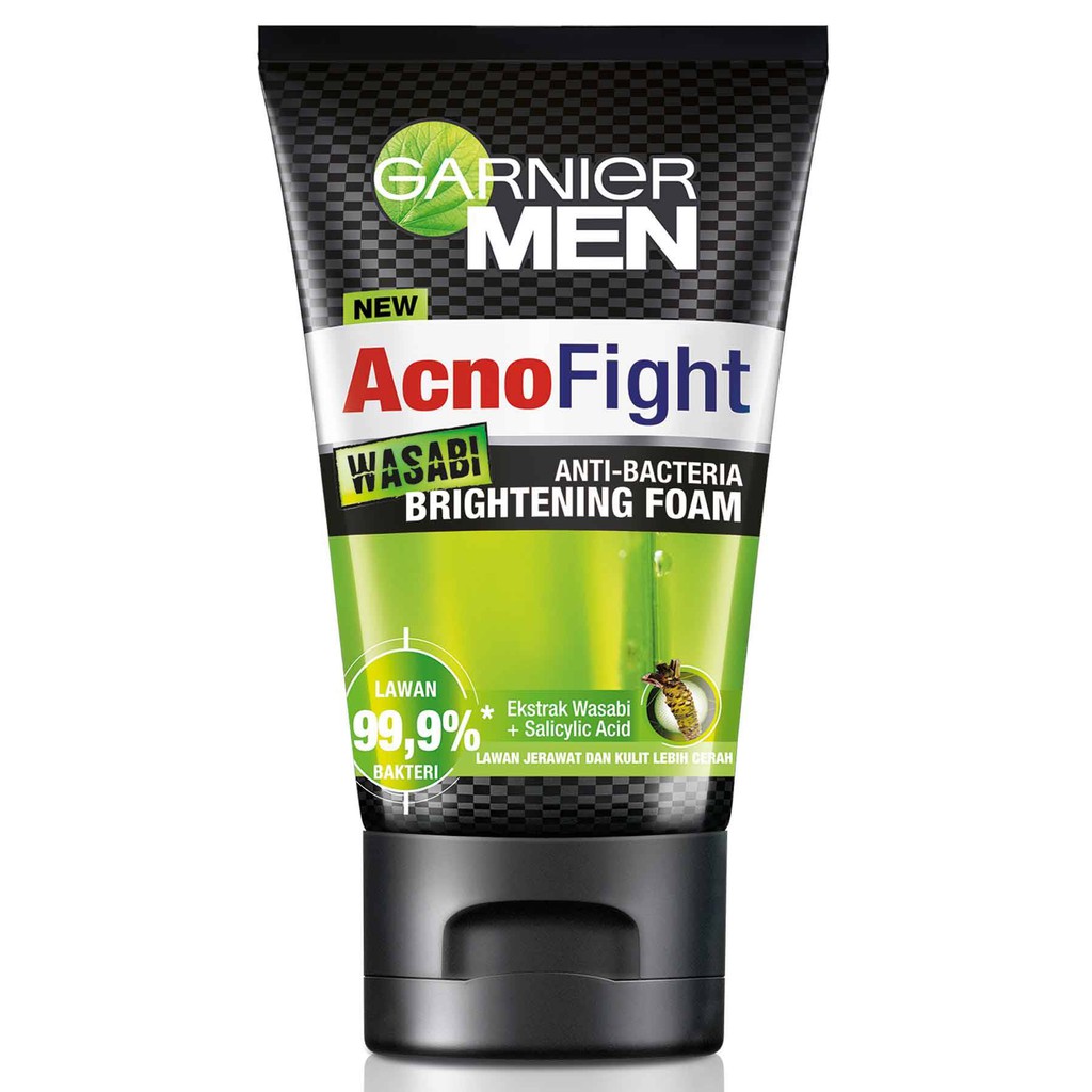 Garnier Men Acno Fight Anti Bacteria Wasabi Foam Sabun Wajah Pria