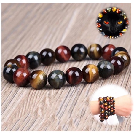 GELANG BATU BIDURI SEPAH 3 WARNA MATA HARIMAU TIGER EYE ASLI ORIGINAL