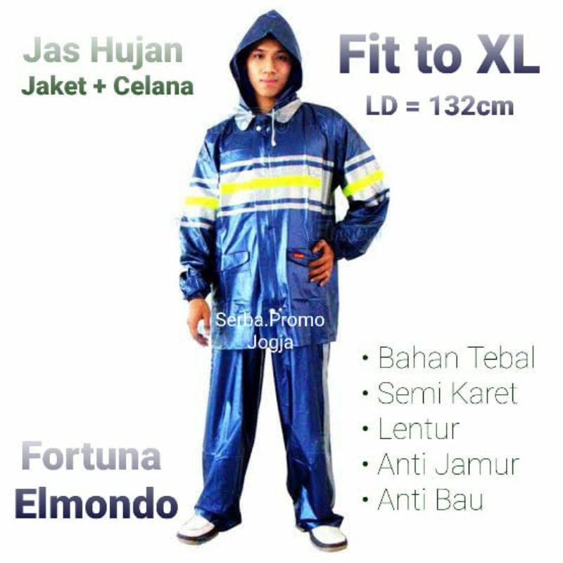 Jas Hujan Setelan Jaket celana Elmondo Fortuna - Jaket Celana Schotlite - Jaket Celana Metalik