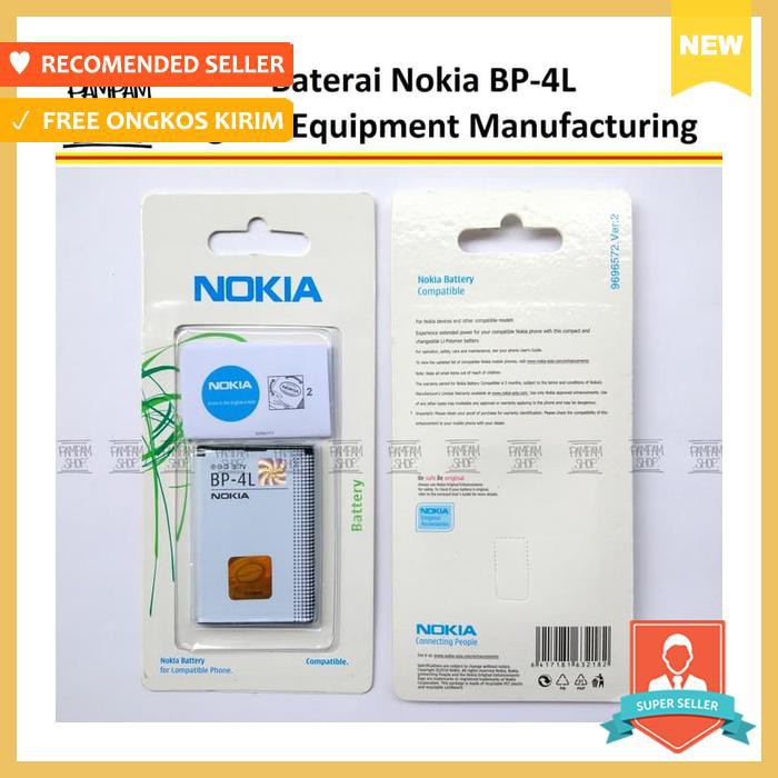 baterai nokia e6 e6i e63 e71 e72 e73 mode e90 n97 bp4l bp 4l original - baterai handphone