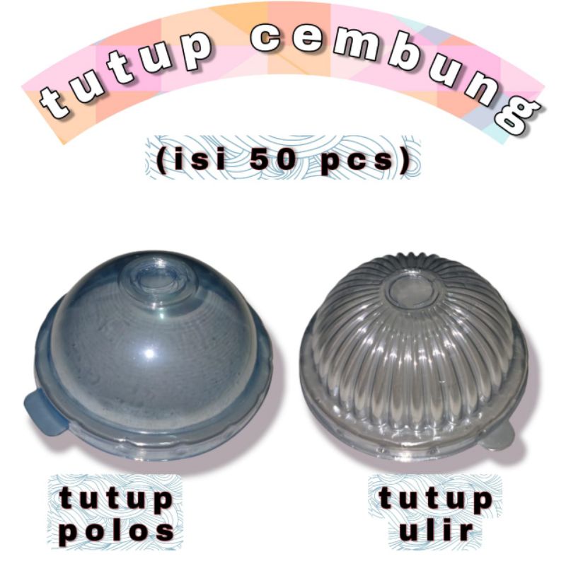 tutup gelas cembung polos/ulir (isi 50 pcs) > tutup Gelas plastik