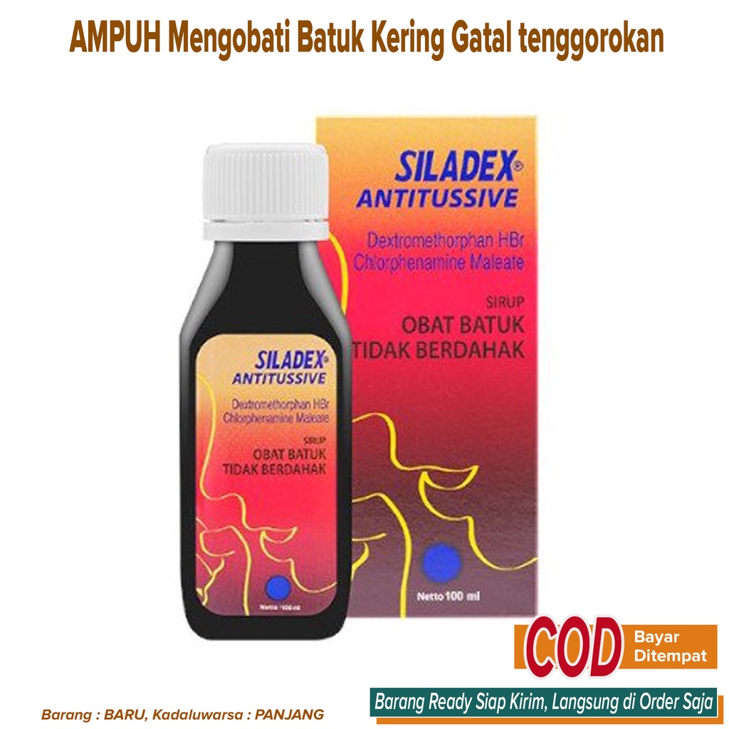 Obat batuk Kering Gatal Tenggorokan Suara Hilang AMPUH ~ Siladex sirup Merah 100ml