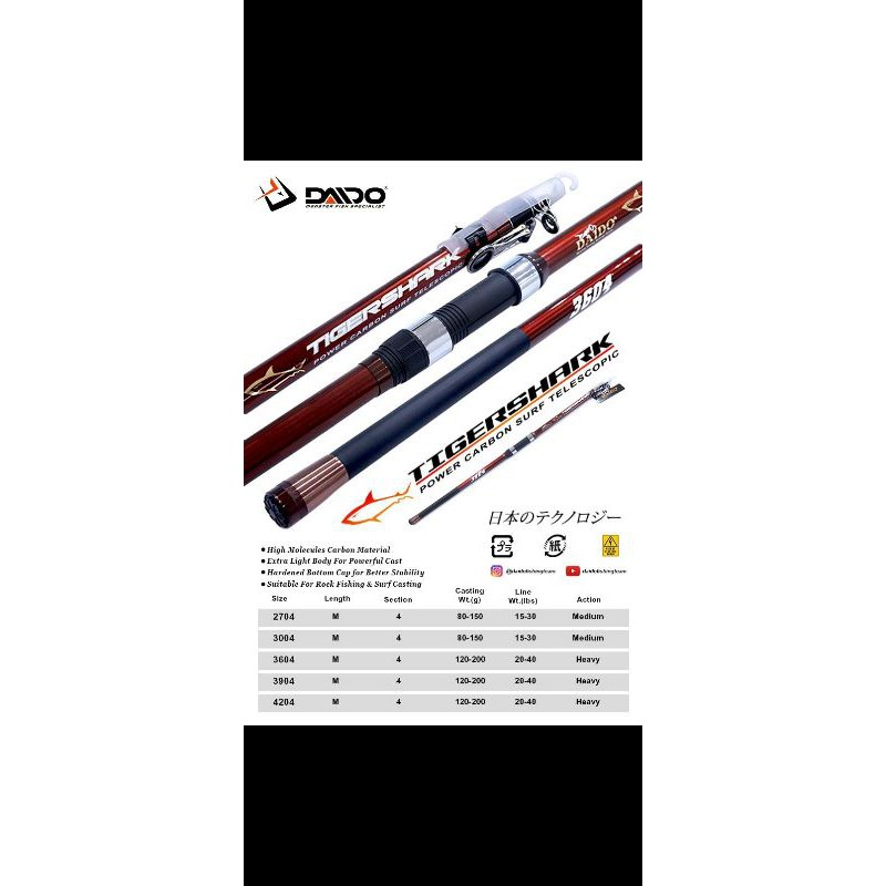 joran pancing surf daido tigershark 420cm /4,2M