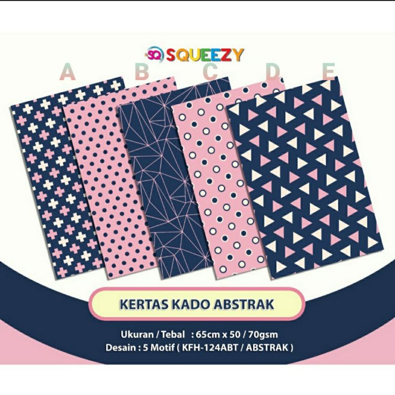 

Kertas Kado/Bungkus Kado Aneka Motif 65 x 50 cm / HVS 70 gsm