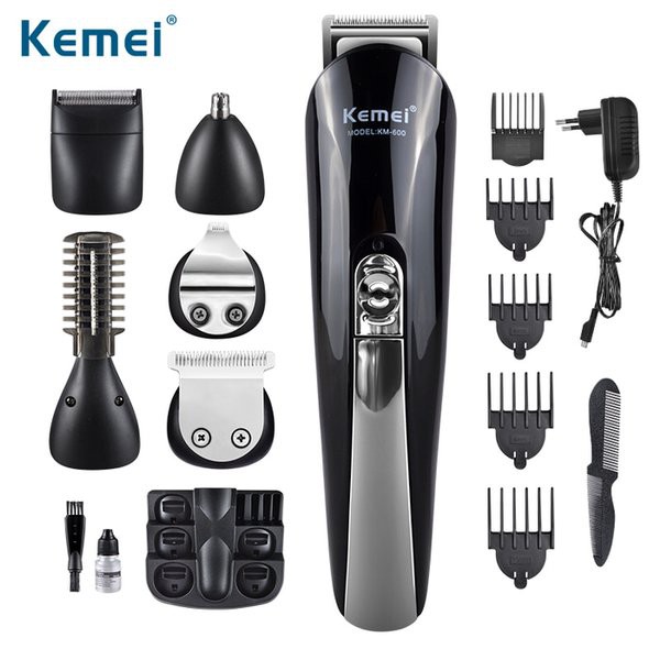 Kemei KM 600 Rechargeable 6 in 1 Hair Clipper Trimmer Beard Shaver Raz